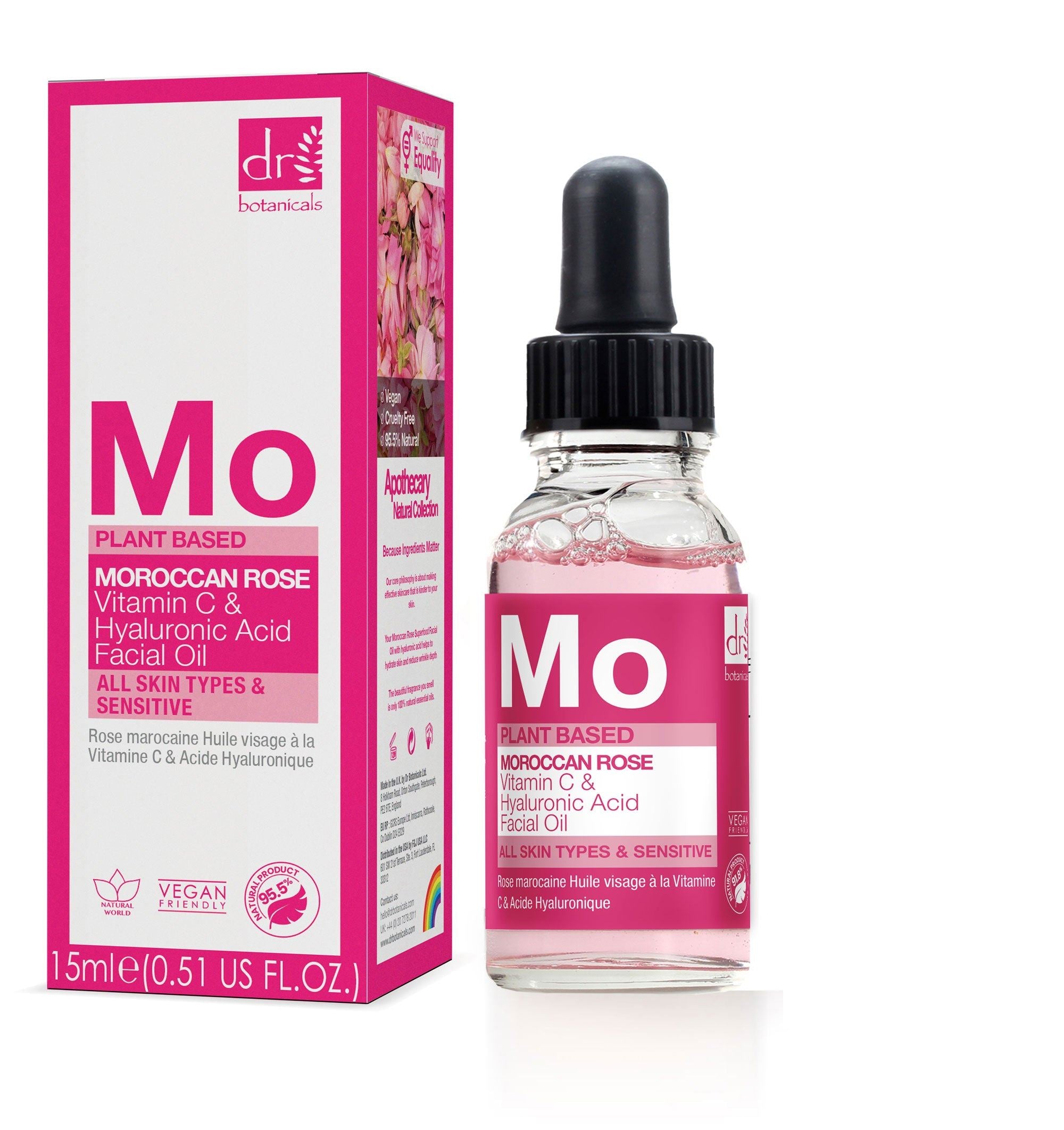 Anti-Ageing Moroccan Rose Facial Oil with Hyaluronic Acid & Vitamin C 15ml & 30ml