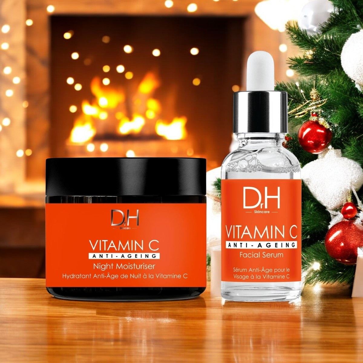 Anti-Aging Vitamin C Gesichtsserum 30 ml + Vitamin C Anti-Aging Nachtcreme 60 ml