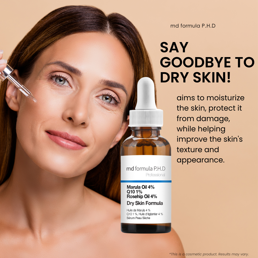 Dry Skin Serum Marula Oil 4%, Q10 1%, Rosehip Oil 4% 30ml Twin Value Savings Pack