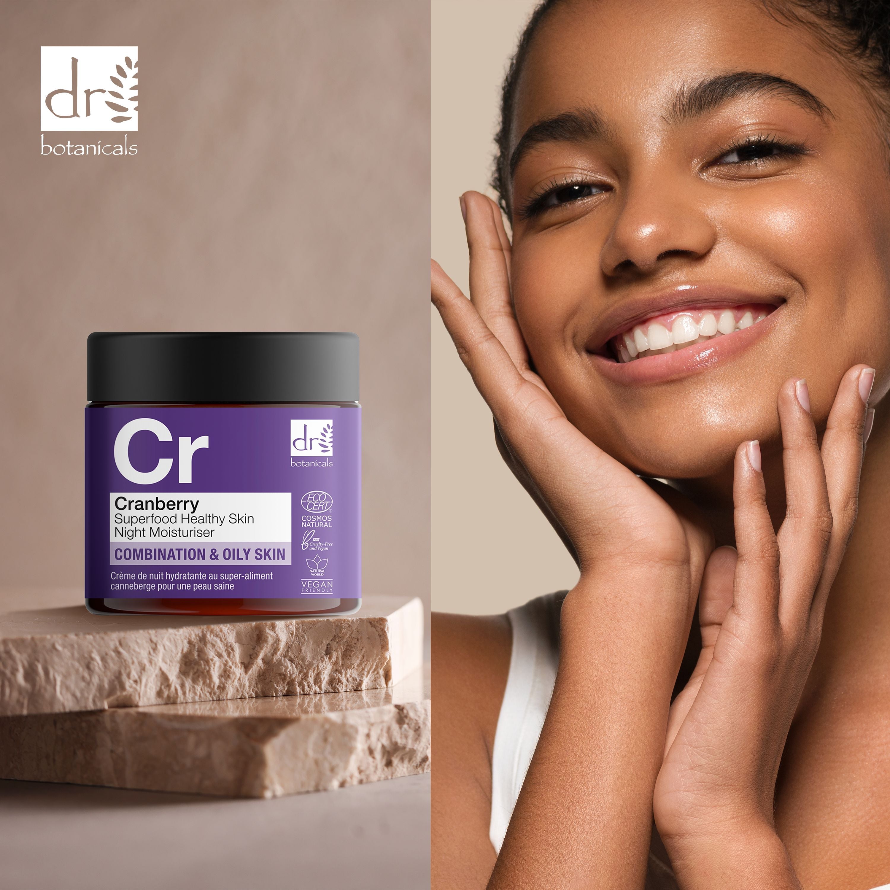 Cranberry Superfood Feuchtigkeitscreme für gesunde Haut, Nachtcreme, 60 ml