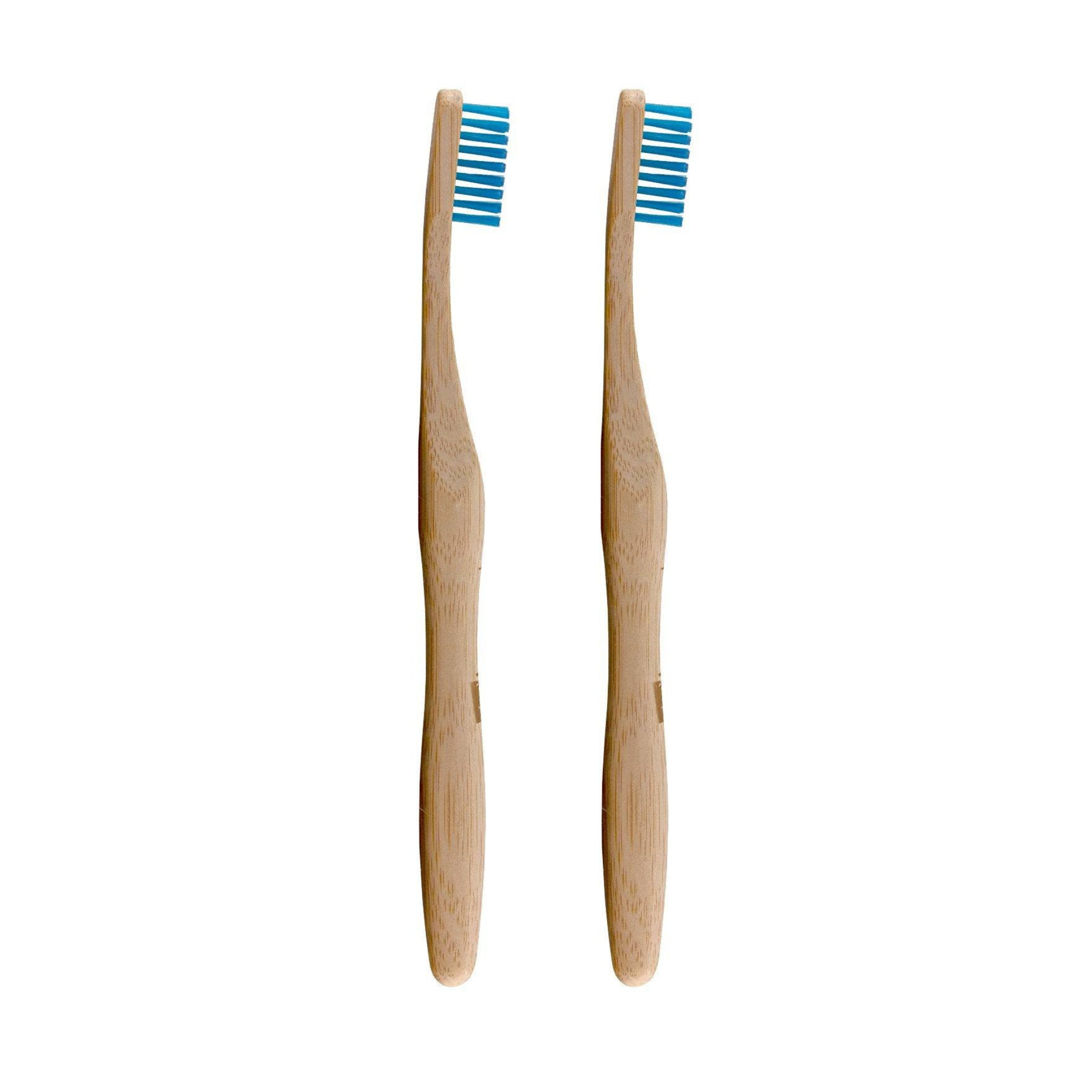 Brosse à dents en bambou bleue, lot de 2, offre économique